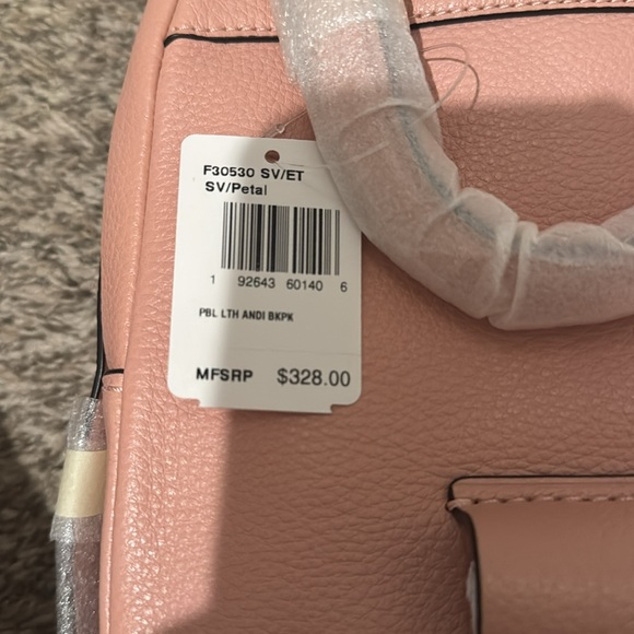 Coach pink pebbled leather “Andi” backpack NWT. - Picture 8 of 8